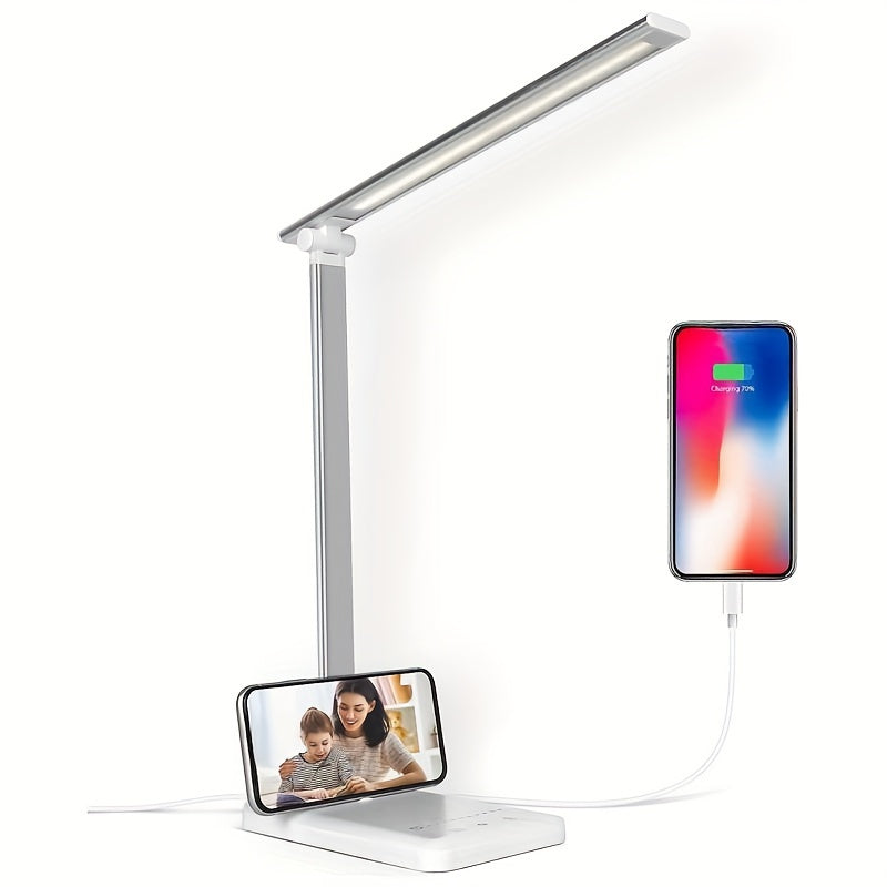 Versatile Adjustable LED Desk Lamp with 5 Lighting Levels & 45-Minute Auto Timer