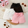 3-Piece Baby Girl's Lovely Bowknot Decor Shorts Set for Summer