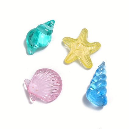 12pcs Acrylic Ocean Gemstone Toys, Sea Life Shell Conch Gemstone Toys, DIY Birthday Party Decoration