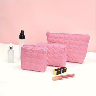 1pc Love Pattern Large Capacity Makeup Bag, Portable Wash Bag Lipstick Bag For Women, Girl Gift Girlfriend Gift