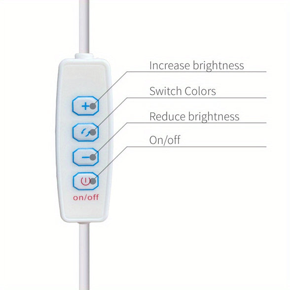 شريط إضاءة LED يعمل بمدخل USB طول قابل للتعديل 26 سم 30 إلى 48 سم 20 إلى 32 سم ثلاثة أوضاع ألوان قابلة للتعتيم