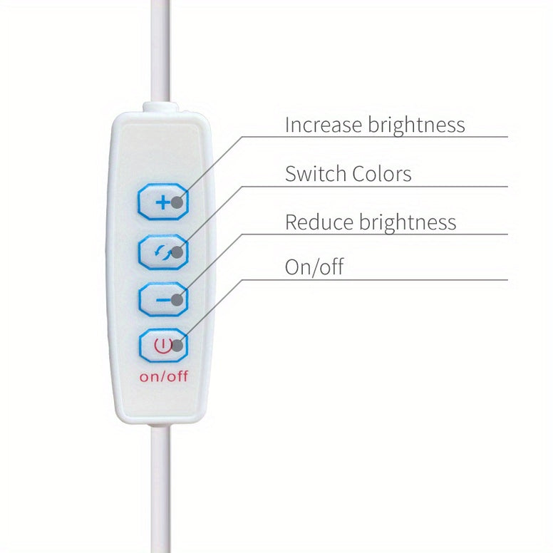 شريط إضاءة LED يعمل بمدخل USB طول قابل للتعديل 26 سم 30 إلى 48 سم 20 إلى 32 سم ثلاثة أوضاع ألوان قابلة للتعتيم