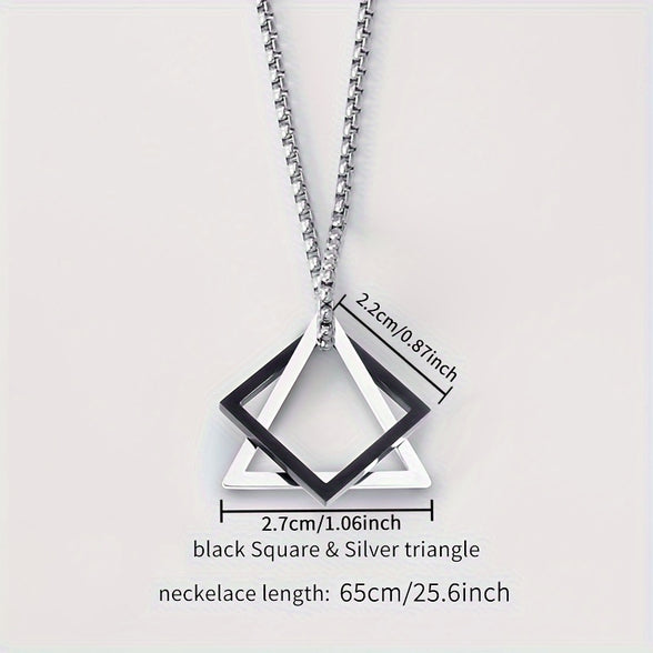 Men's Stainless Steel Geometric Pendant Necklace: Hip Hop High-End Accessories