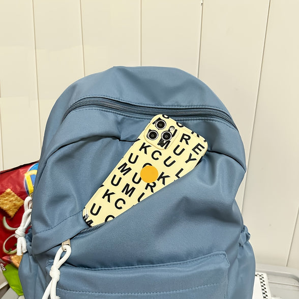 Chic Solid Color School Backpack for Students