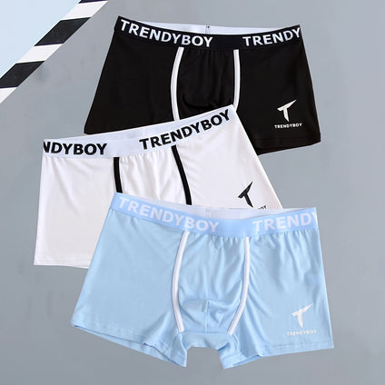 3pcs Men's Cotton Solid Color Comfortable Boxer