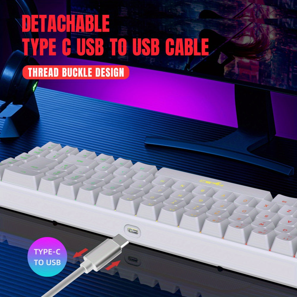 Ultimate 68-Key Thin Film Wired Gaming Keyboard with RGB Backlit - Perfect for Gaming, Office, and Home Use