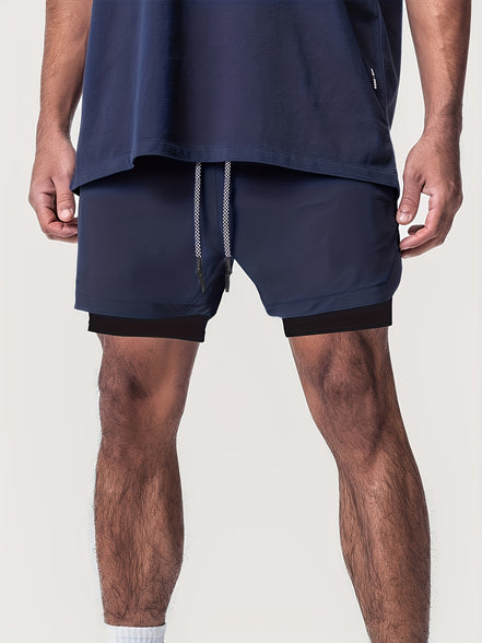 Men's 2-in-1 Swim Boxers: Double Layer Swimsuit Shorts for Summer Beach