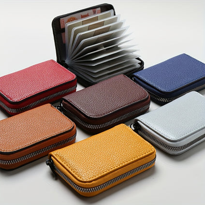 26 Card Slots High-end PU Leather Credit Card Storage Bag Unisex Simple Texture Multi-card Slot Card Bag Driving Coin Purse