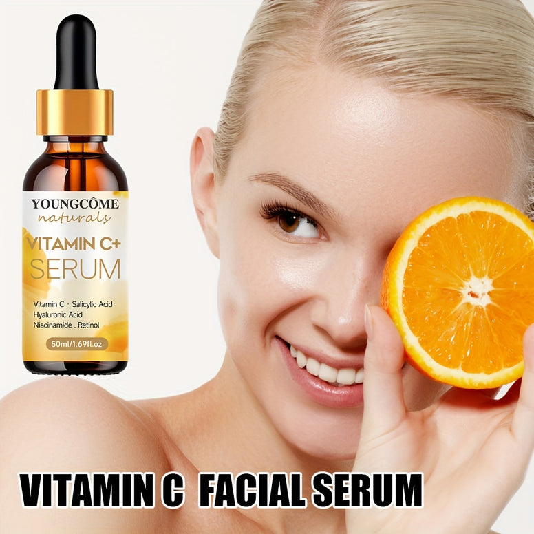 Revitalize Your Skin: Vitamin C & Retinol Facial Serum with Hyaluronic Acid, Turmeric, Aloe Vera - Fragrance-Free, Hypoallergenic Formula for All Skin Types