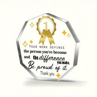 Polygonal Acrylic Award Plaque with Inspirational