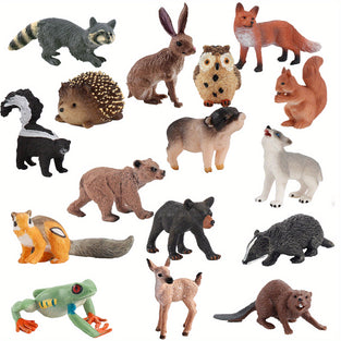 16-Piece Woodland Animal Figurines: A Perfect Graduation Gift Or Birthday Party Supply For Kids! Christmas Halloween Thanksgiving Gifts la ferme