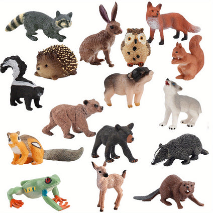 16-Piece Woodland Animal Figurines: A Perfect Graduation Gift Or Birthday Party Supply For Kids! Christmas Halloween Thanksgiving Gifts la ferme