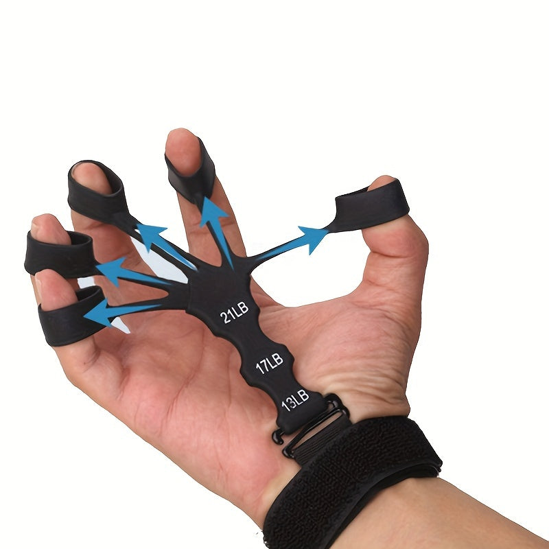 Silicone 5-Finger Trainer Hand Exerciser with Wristband: Perfect for Hand Stretching and Recovery Training