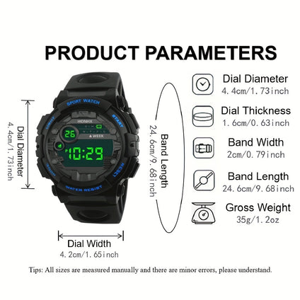 Men's LED Digital Sports Watch with Stopwatch