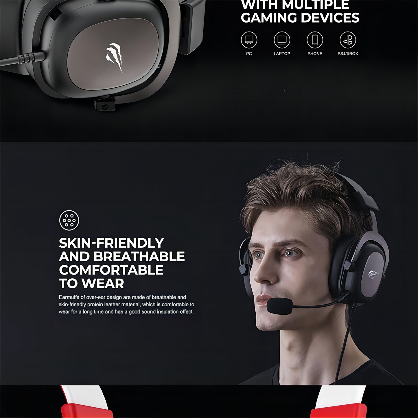 Ultimate High-Tech Gaming Headset: Surround Sound, Detachable Microphone, Adjustable Comfort