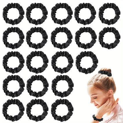 20pcs Hair Scrunchies Silky Hair Ties Solid Color Stetch Ponytail Holder Hair Band For Thick And Thin Hair Women Girls Hair Accessories