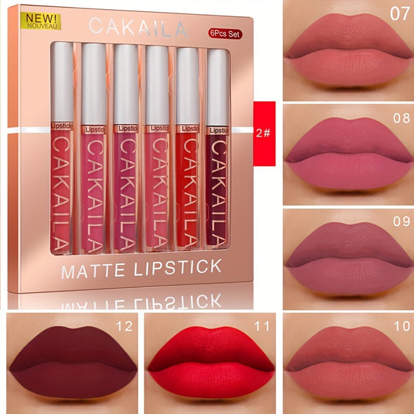 Matte Liquid Lipstick Set: Dark Red Waterproof Lip