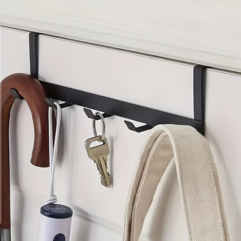 Multi-Purpose Iron-Free Door Hook Rack: 5 Hook Coat