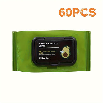 12/60/80pcs Avocado Style Facial Cleansing Tissue