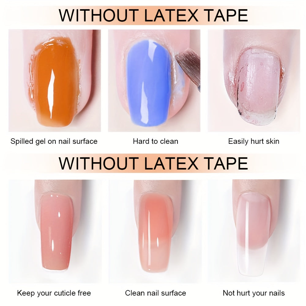 Fast Drying Nail Polish Barrier Peel Off Latex Tape for Mess Free Nail Art Application