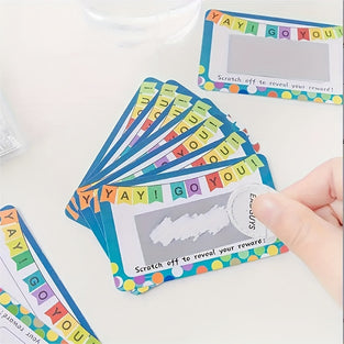 50pcs (cards + Scratch Stickers) DIY To Make Your Own Scratch Ticket Party Corporate Teaching Classroom Beauty Salon Party Blank Card Scratch Card Classroom Motivation Lottery Scratch Card