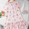 Girls Butterfly Fairy Pattern Ruffle Hem Nightdress: Comfortable and Cute Princess Pajamas