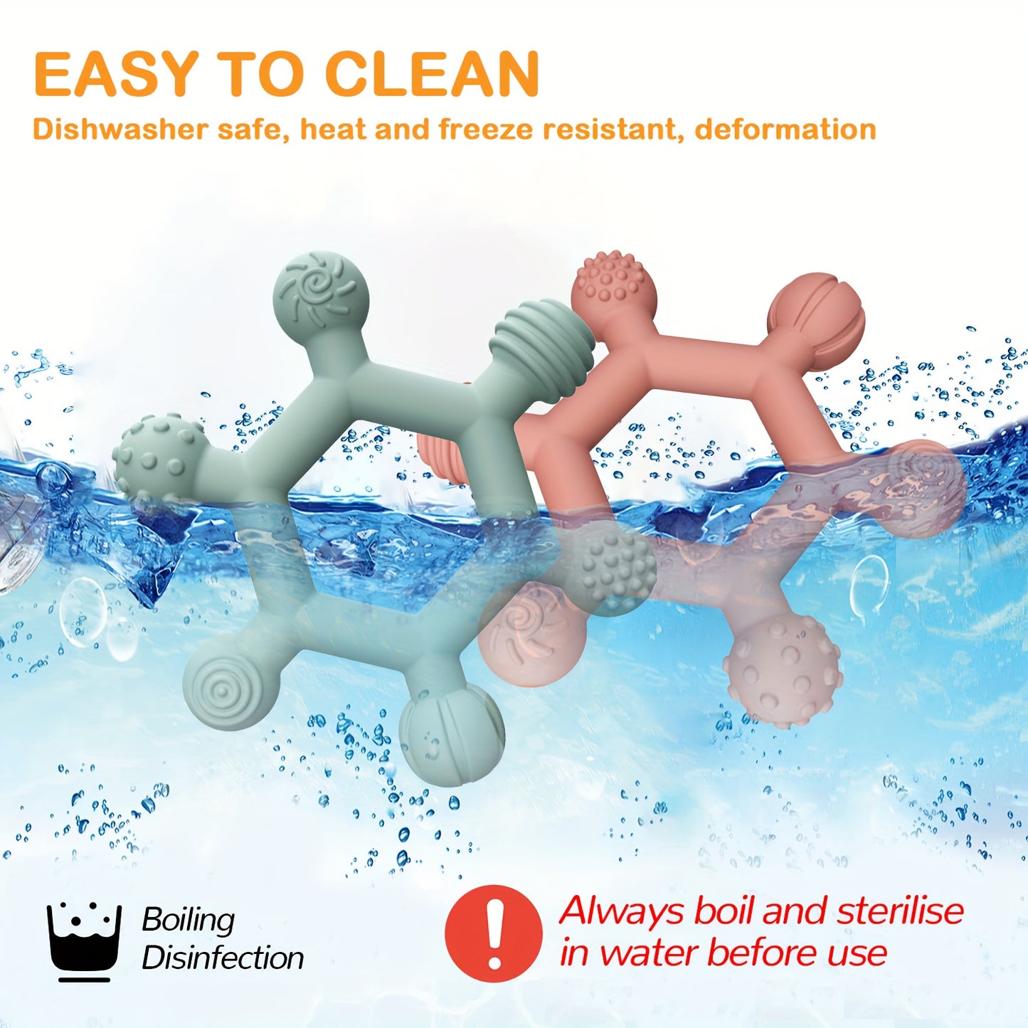 Silicone Baby Teething Toys – Safe, Durable, and Dishwasher