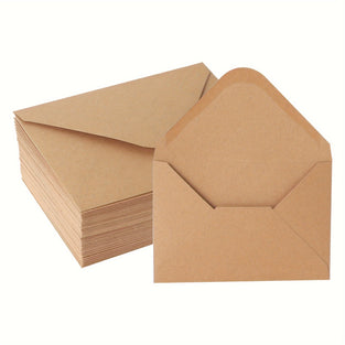 Kraft V Shaped Self Sealing Envelopes 50 Pack 4x6 Inch for Invitations and Special Occasions