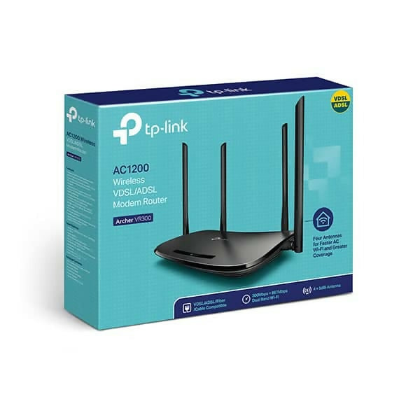 راوتر مودم TP-Link AC1200 لاسلكي VDSL/ADSL Archer VR300.> br>>>>>>>>>>>> br>>>>>> br>