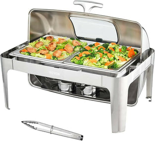Rectangular Buffet Chafing Dish With Golden Leg