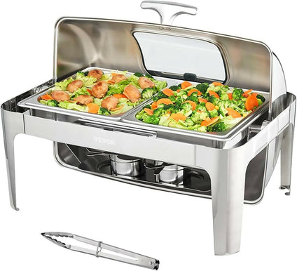 Rectangular Buffet Chafing Dish With Golden Leg