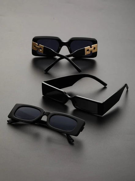 3 Pieces/Set Men's Classic Geometric Small Frame Travel Sunglasses Mixed Decorations