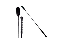 Intrepid International Black Riding Crop with Rubber Handle - Versatile, Durable Equestrian Tool for Precision Control in English and Western Riding Styles, 28"