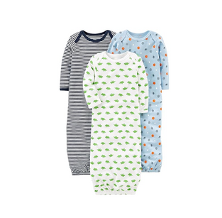 Simple Joys by Carter's Baby Boys' Cotton Sleeper Gown, Pack of 3    0-3 M