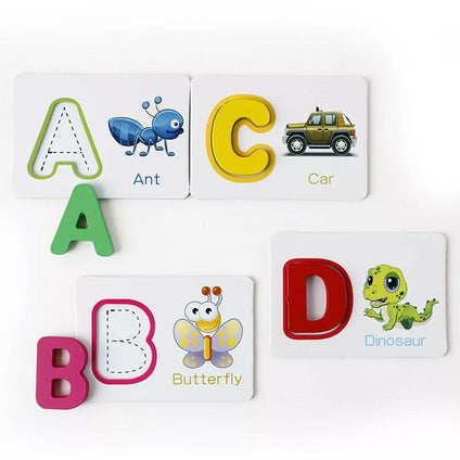 Early Learning Toys English Alphabet Letters Spelling Cards Montessori Educational Literacy Toys for Children