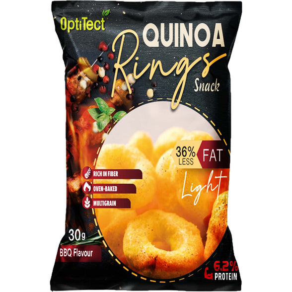 Optitect Quinoa Rings Snack Barbecue 30 Gm High Fiber Rich In Protein