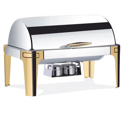 Rectangular Buffet Chafing Dish With Golden Leg