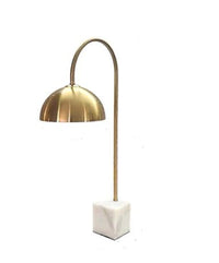 Golden Metal Food Warmer Lamp with white marble base .