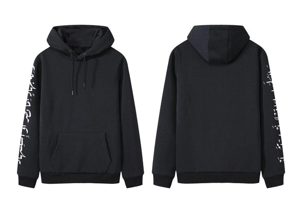 Hoodies with screen print Design on right sleeve