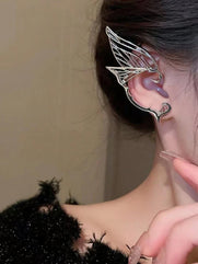 2pcs/set elf wing and ear clip on earrings or stud earrings
