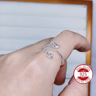 Dragon Wrap Ring Symbol of Power in 925 Sterling Silver