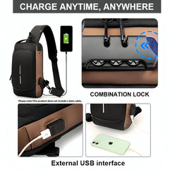 Secure Fashionable Sling Bag with Password Lock for Stylish Travelers - Perfect for Daily Commutes and Leisure Hangouts!