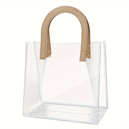 1pc, Gift Handbag Transparent Plastic Clothing Shopping Bag PVC Colorful Candy Gift Bag, Cheapest Items Available, Small Business Supplies, Shopping Bag, Party Bag, Wedding Birthday Party Gift Bag, Craft Tote Bag, Party Favors