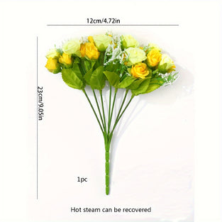 1pc Artificial Flower Roses Bouquet, Eucalyptus Rose Fake Flower, Wedding Table Decoration Party Vases Filler, Room Home Decor