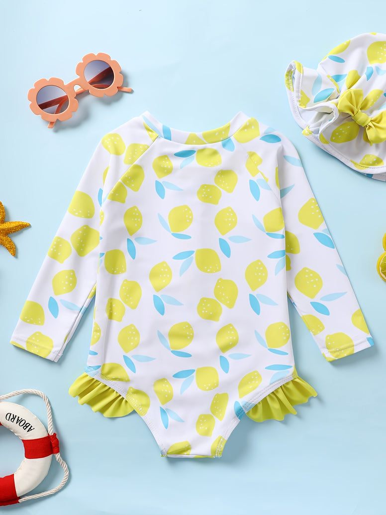 Adorable Patterned Swim Long Toddler Suit