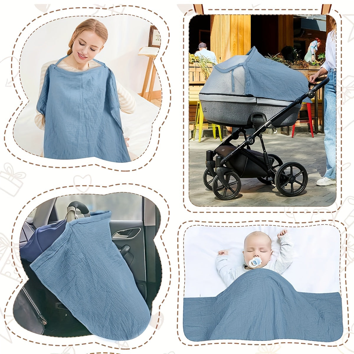 Outdoor Nursing Cover for Breastfeeding Stylish Privacy Multi-Functional Lightweight Breathable Fabric Versatile Use