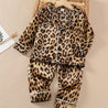 Leopard Lapel: Toddler Girls 2-Piece Pajama Sets for Spring & Autumn