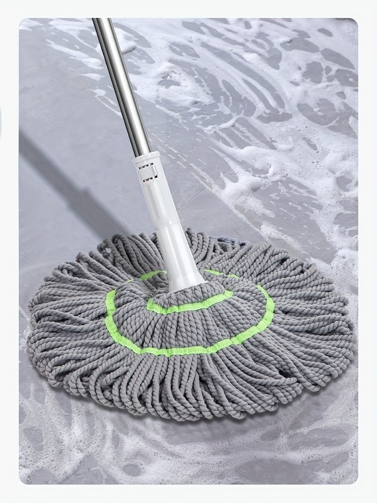 Microfiber Twist Mop for Floor Cleaning Dust Mop with Extendable Stainless Steel Triangle Handle Spin Mop Telescopic Adjustable Perfect for Cleaning Hardwood Laminate Tiles