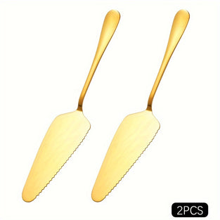 1/2/4pcs Christmas Stainless Steel Cake Spatula, Baking Pizza Spatula, Household Cake Spatula, Triangular Cheese Spatula, Pizza Server With Fine Serrated Edge For Wedding Anniversary Birthday Party