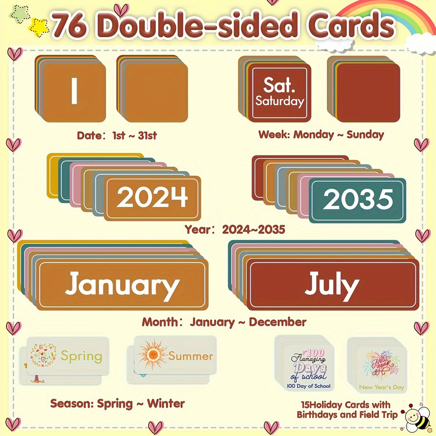 2024 Classroom Calendar Pocket Chart: Versatile Educational Organizer